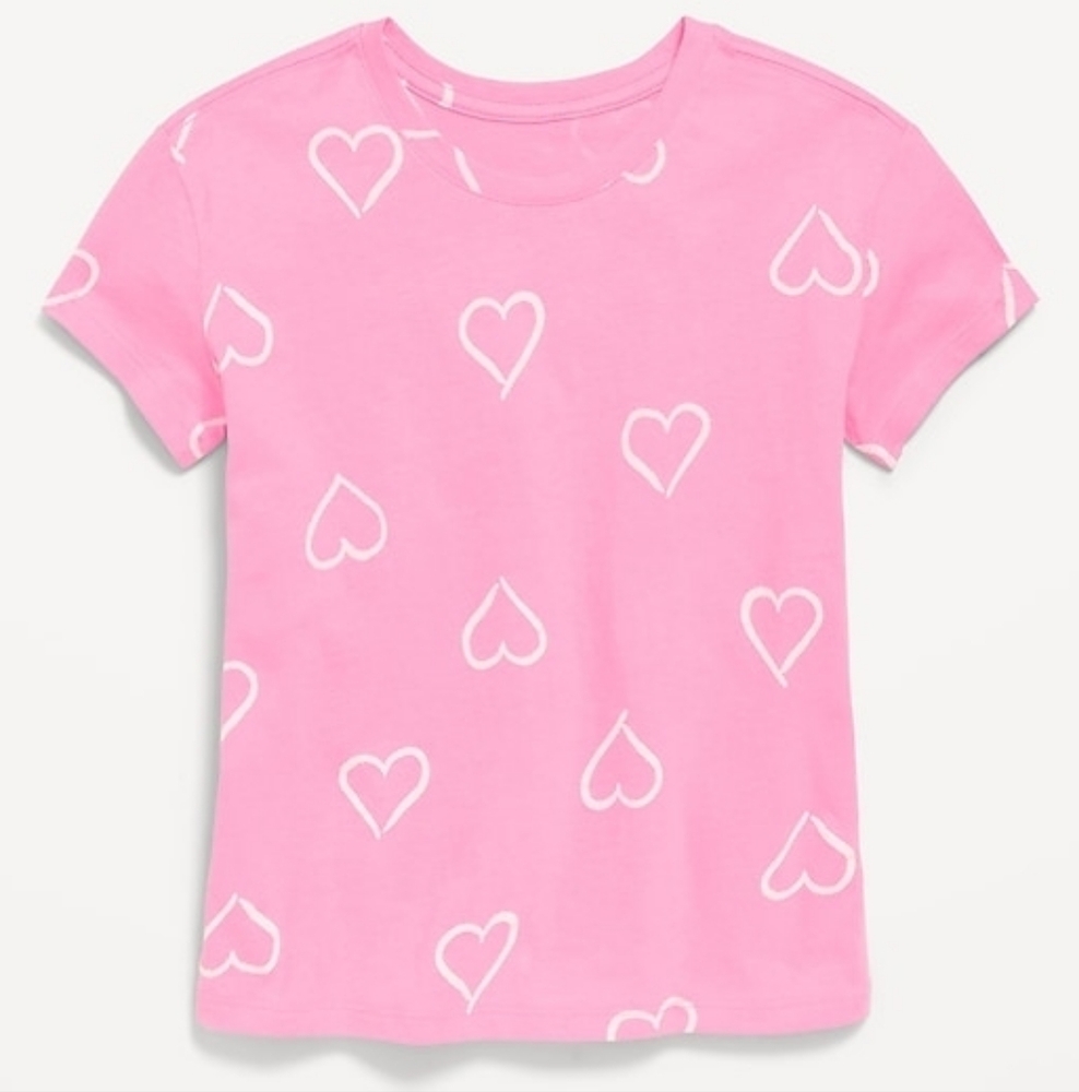 Girls Softest Tee Pink Hearts | Old Navy